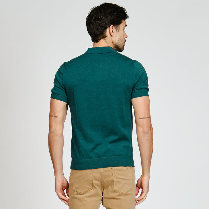 Polo De Algodón Con Jacquard Frontal