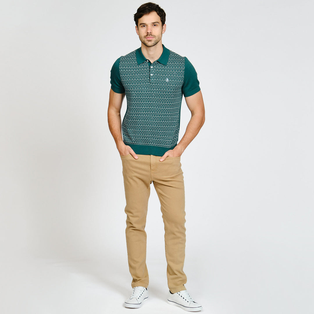 Polo De Algodón Con Jacquard Frontal