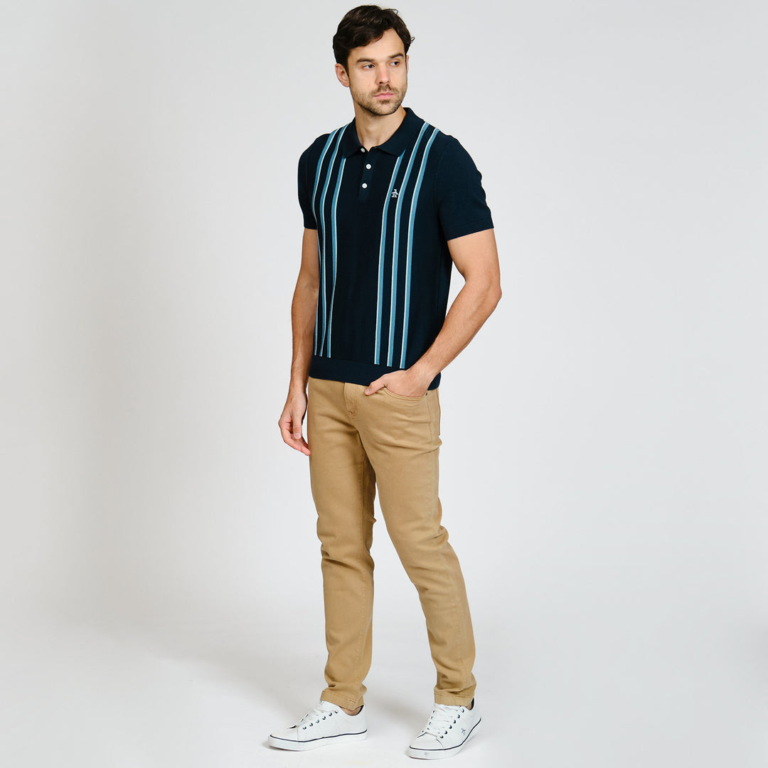 Polo De Algodón Con Franjas En Costados