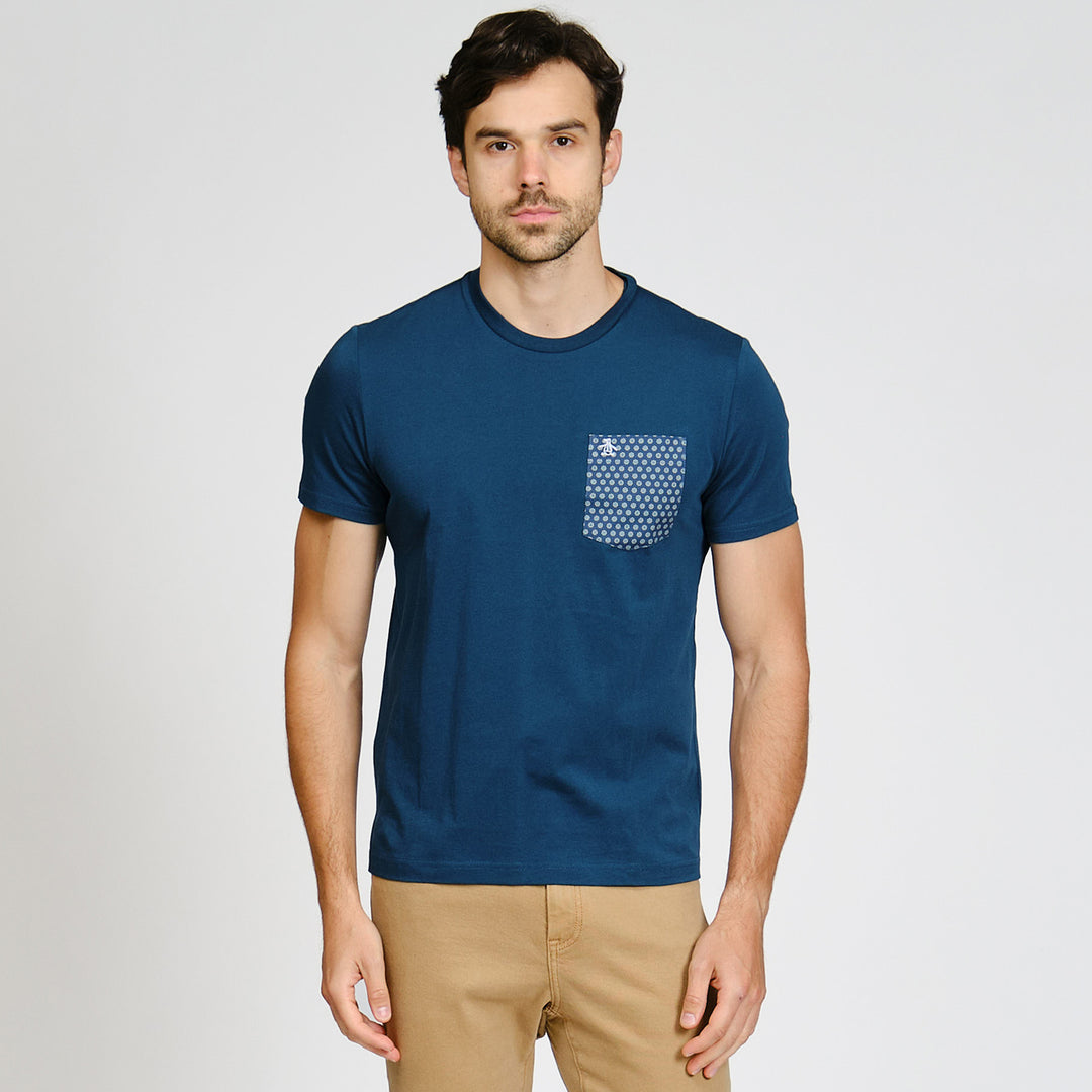 Playera Con Bolsillo Estampado