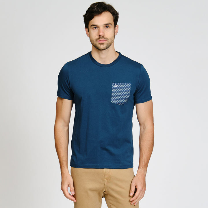 Playera Con Bolsillo Estampado