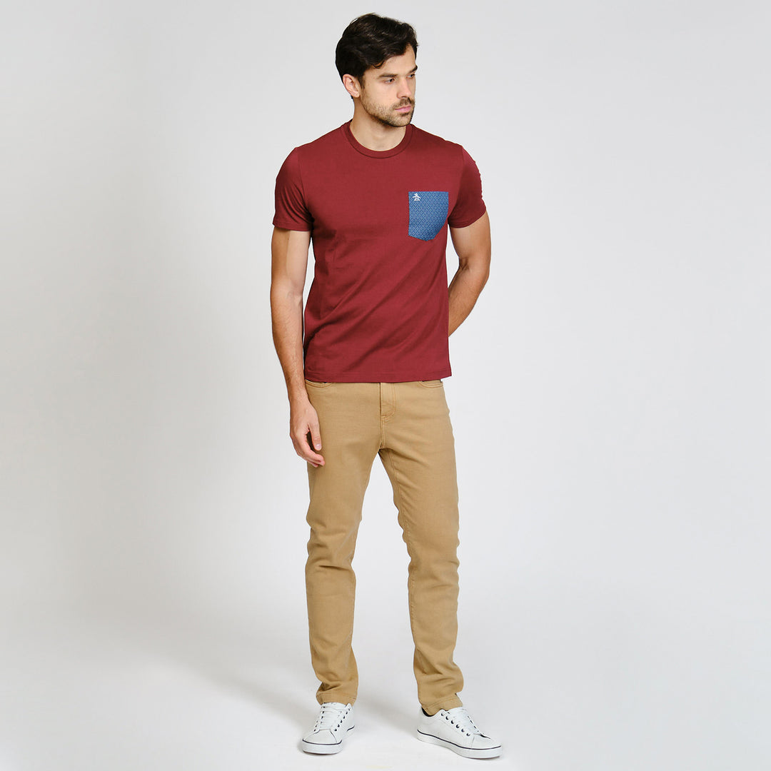 Playera Con Bolsillo Estampado