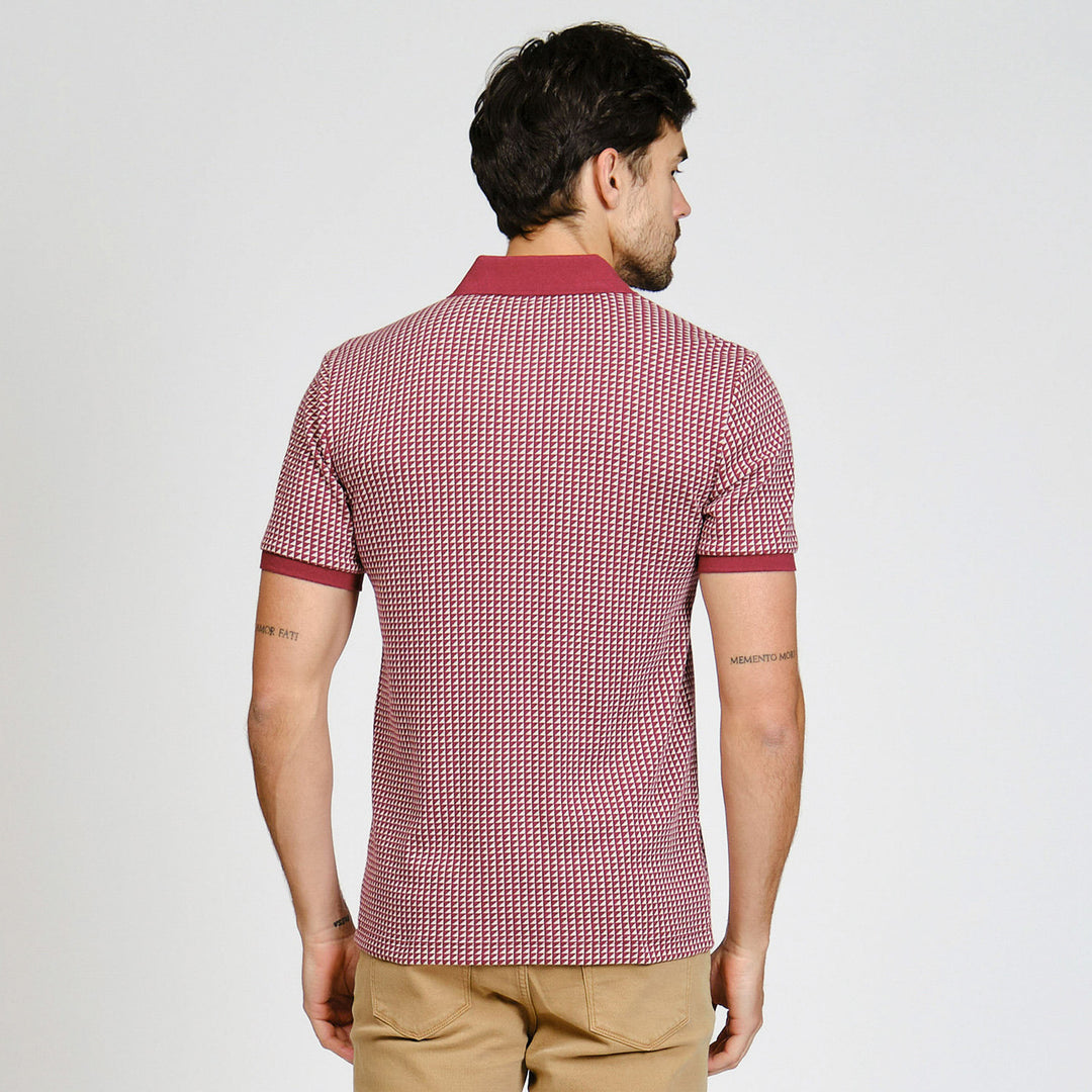 Polo De Algodón Con Jaquard En Triangulos