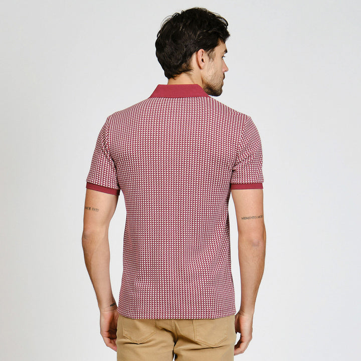 Polo De Algodón Con Jaquard En Triangulos