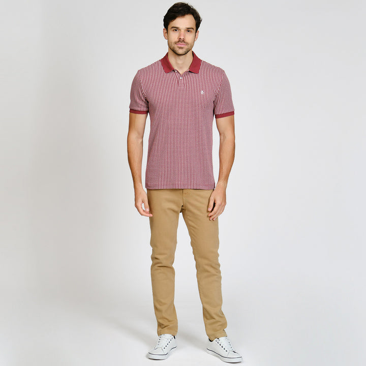 Polo De Algodón Con Jaquard En Triangulos