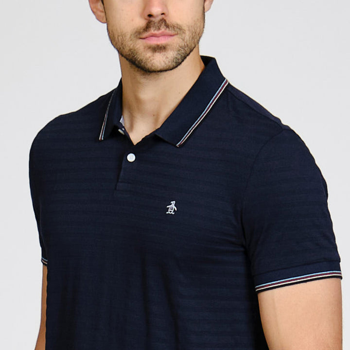 Polo De Algodón Con Línea En Cuello y Mangas