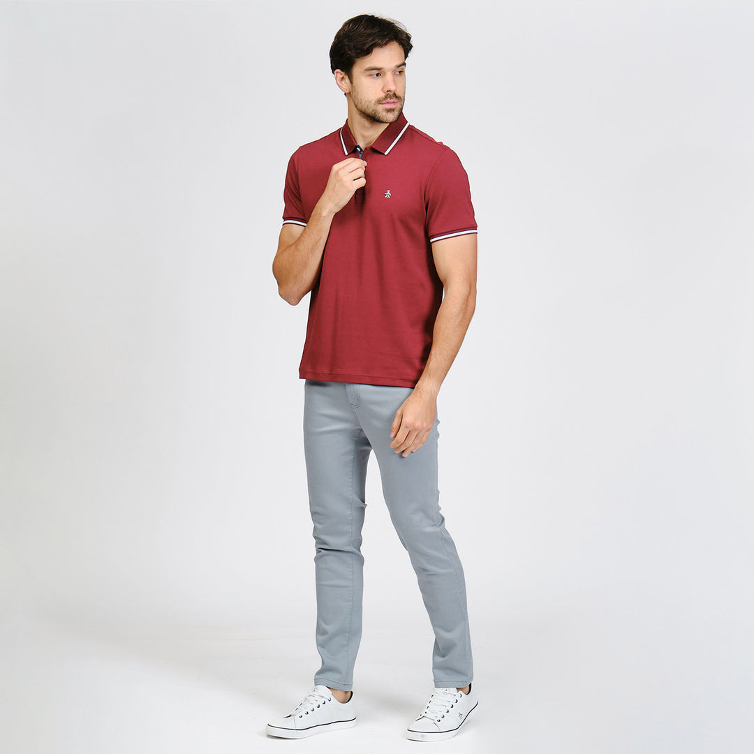 Polo De Algodón Interlock Tipped