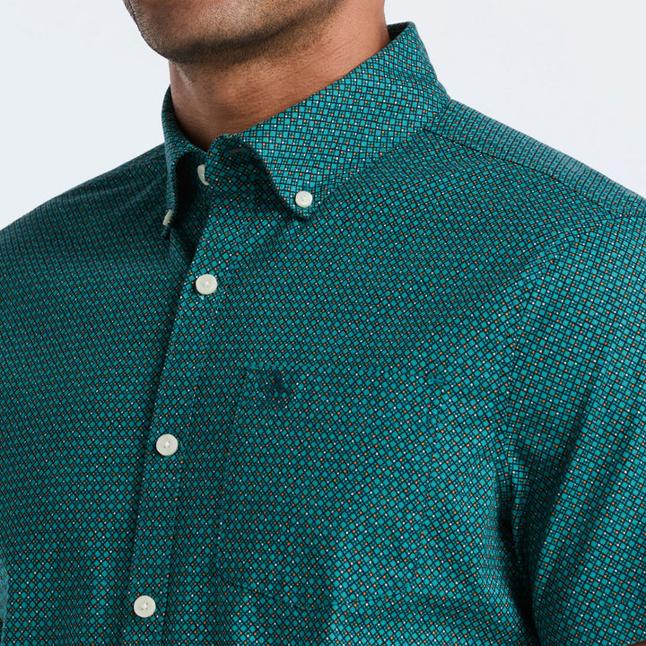 Camisa Manga Corta De Popelina Micro Geo