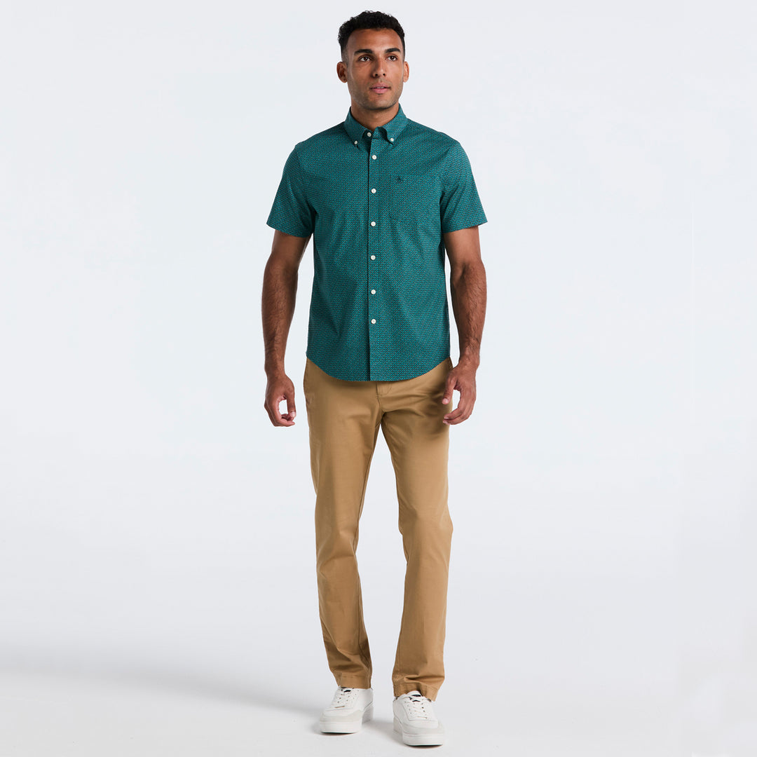 Camisa Manga Corta De Popelina Micro Geo