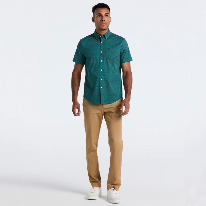 Camisa Manga Corta De Popelina Micro Geo