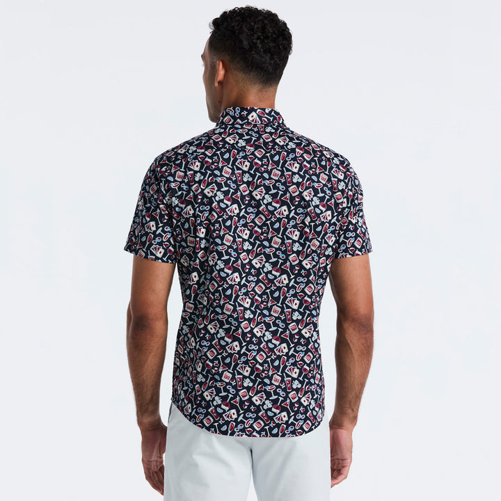 Camisa Manga Corta De Popelina Full Print Drinks