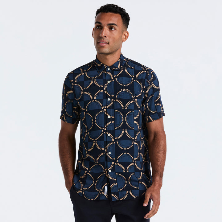 Camisa Manga Corta De Viscosa Fans