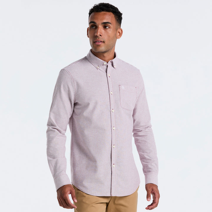 Camisa Manga Larga De Algodón Oxford A Rayas