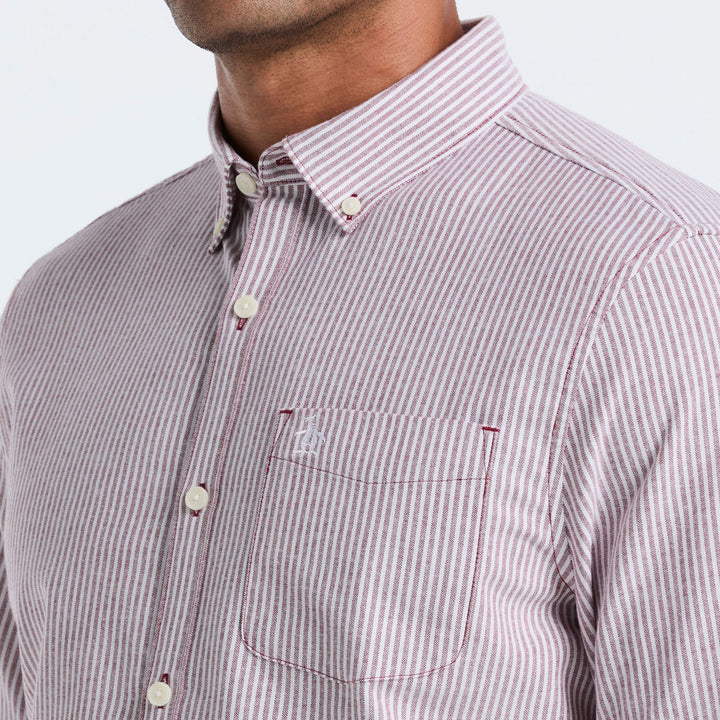 Camisa Manga Larga De Algodón Oxford A Rayas