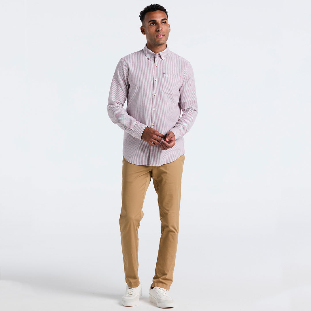 Camisa Manga Larga De Algodón Oxford A Rayas