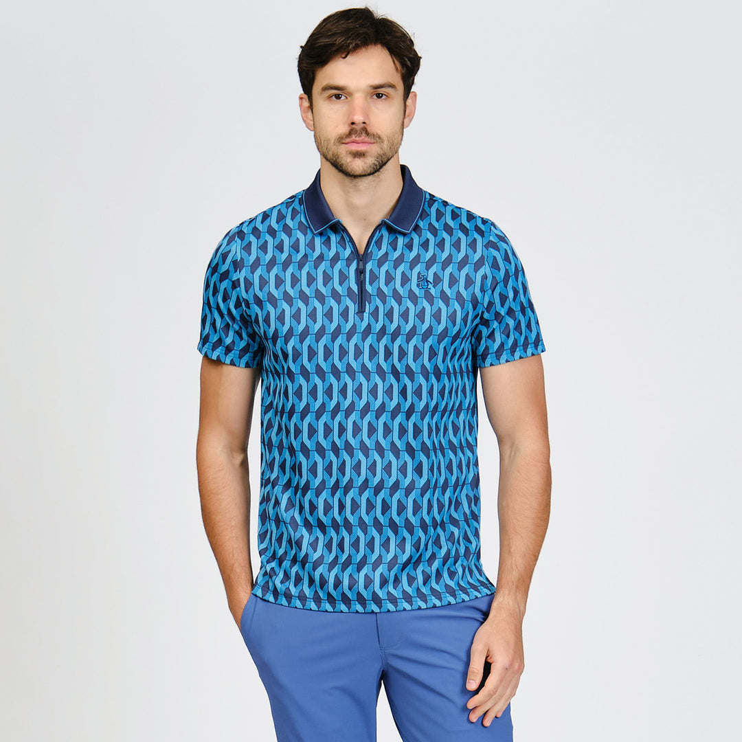 Polo De Golf Full Print Colorblock