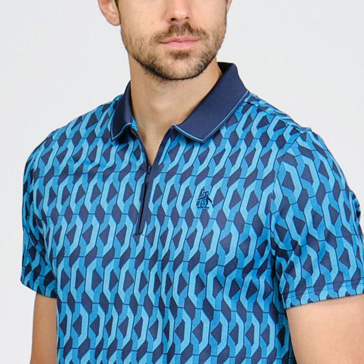 Polo De Golf Full Print Colorblock