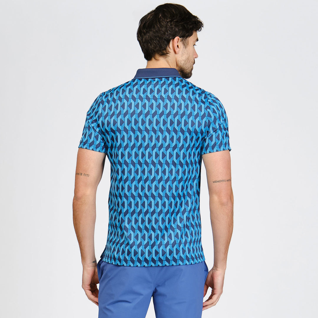 Polo De Golf Full Print Colorblock