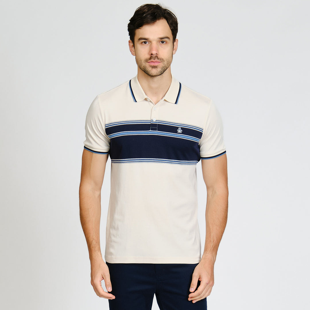 Polo De Algodón Con Franja En Pecho