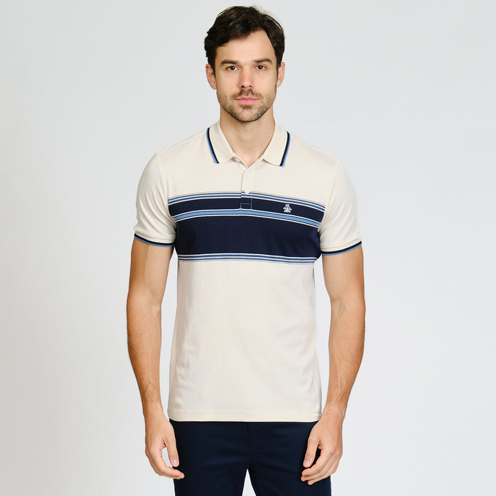 Polo De Algodón Con Franja En Pecho