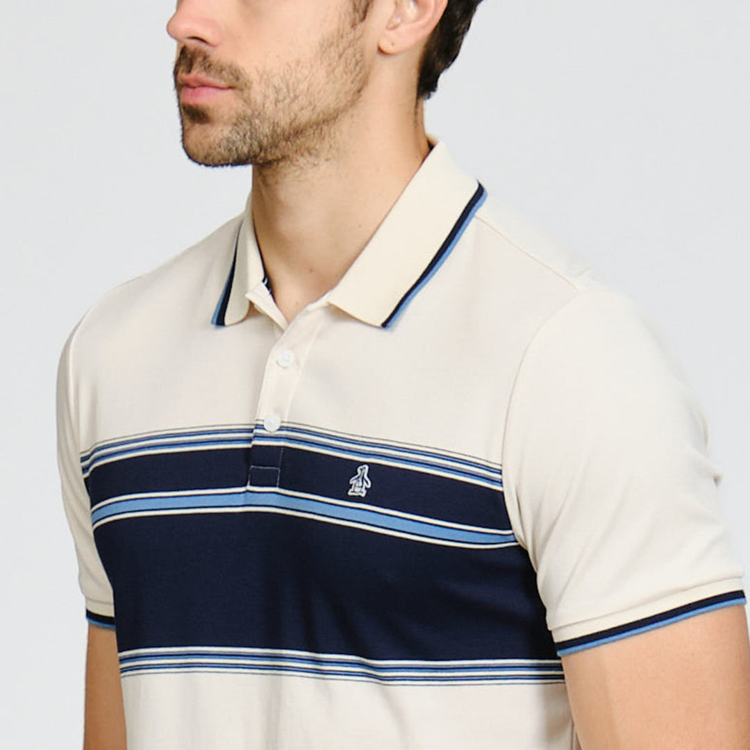 Polo De Algodón Con Franja En Pecho