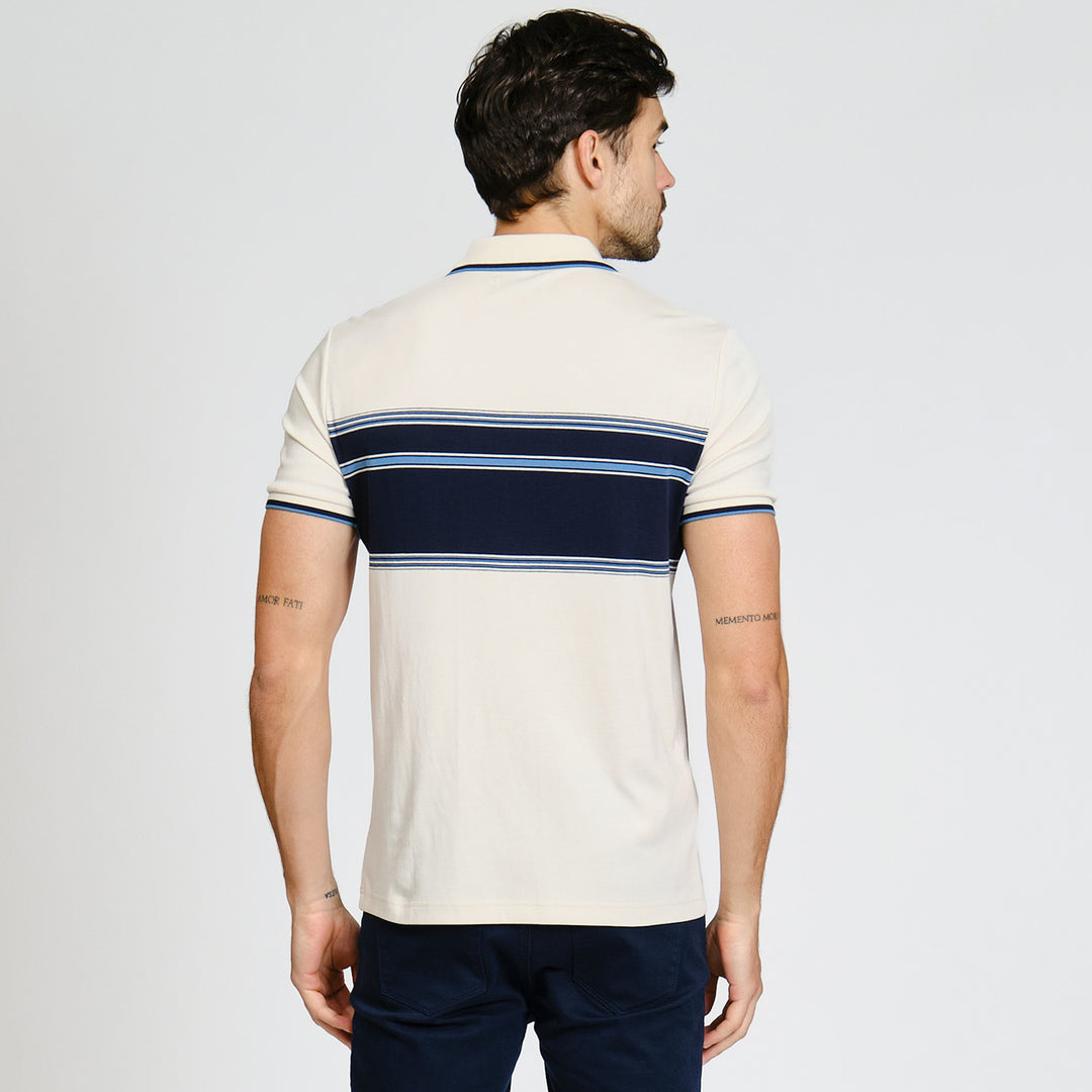 Polo De Algodón Con Franja En Pecho