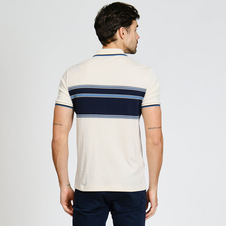 Polo De Algodón Con Franja En Pecho