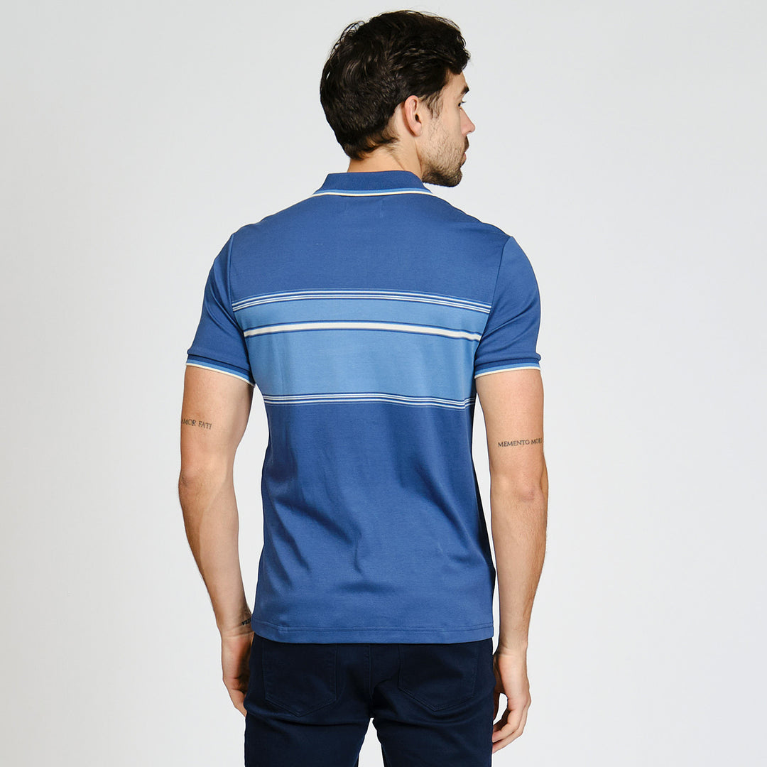 Polo De Algodón Con Franja En Pecho