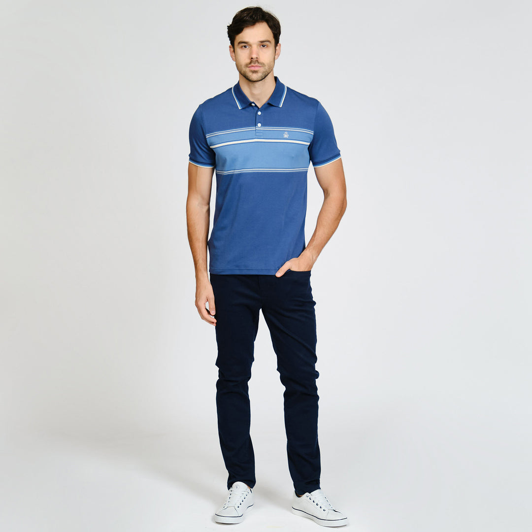 Polo De Algodón Con Franja En Pecho