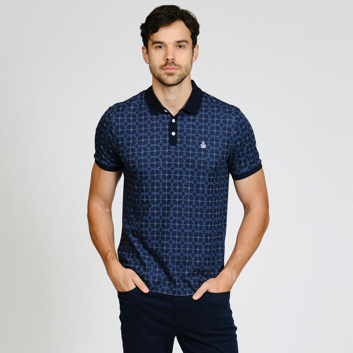 Polo De Doble Punto Con Jacquard En Circulos