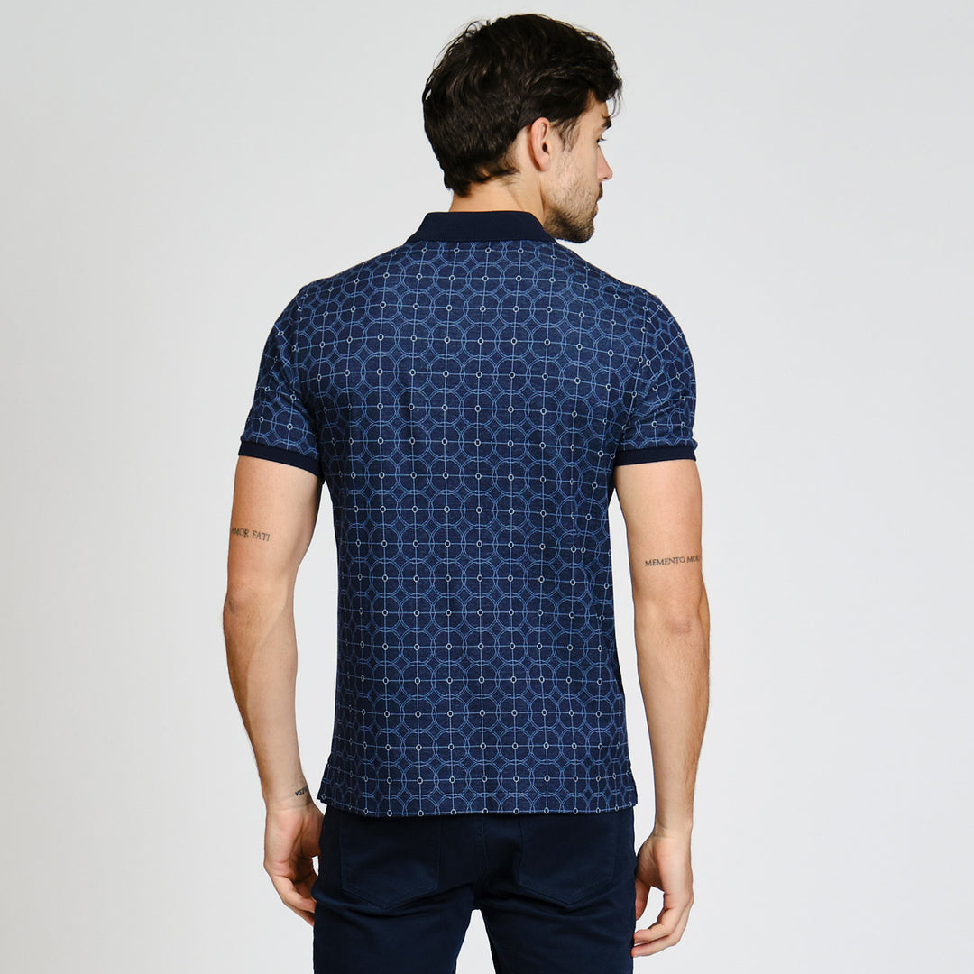 Polo De Doble Punto Con Jacquard En Circulos