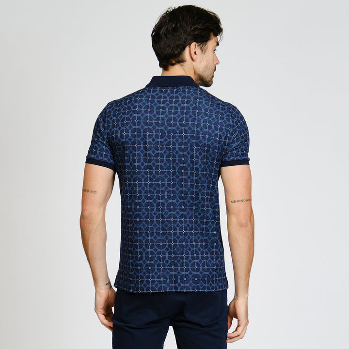 Polo De Doble Punto Con Jacquard En Circulos