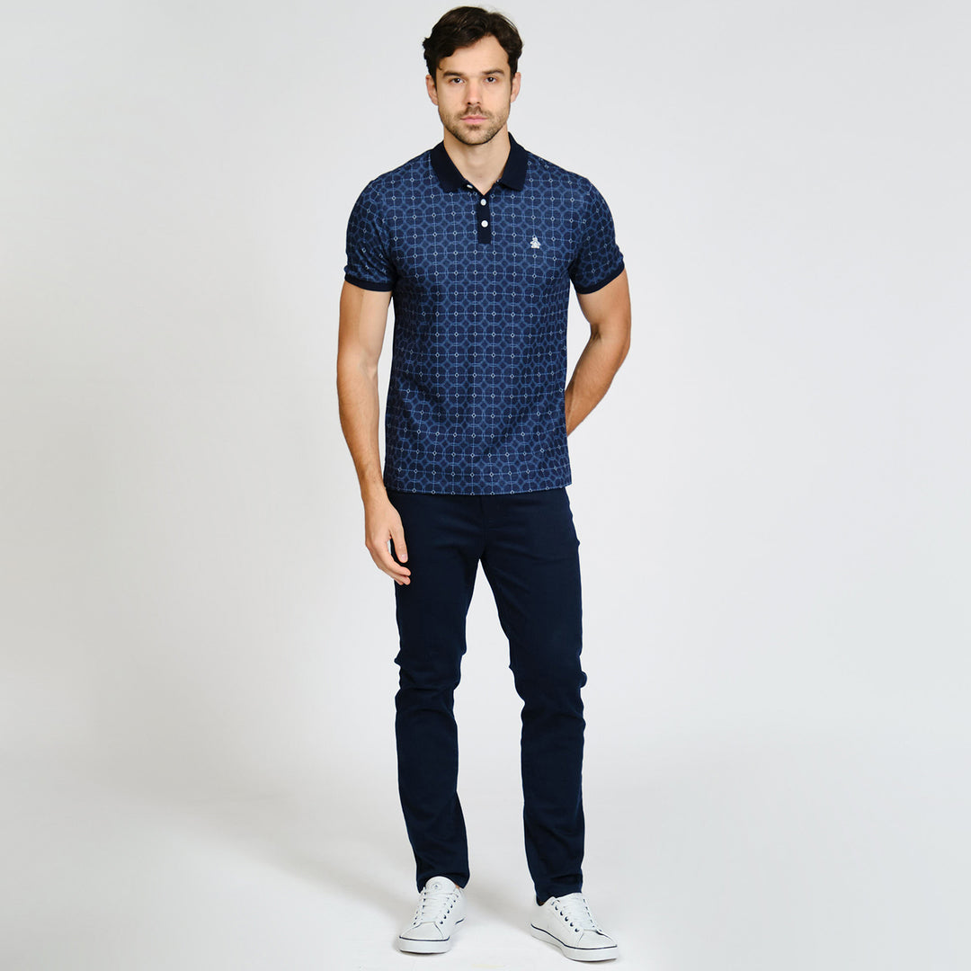 Polo De Doble Punto Con Jacquard En Circulos