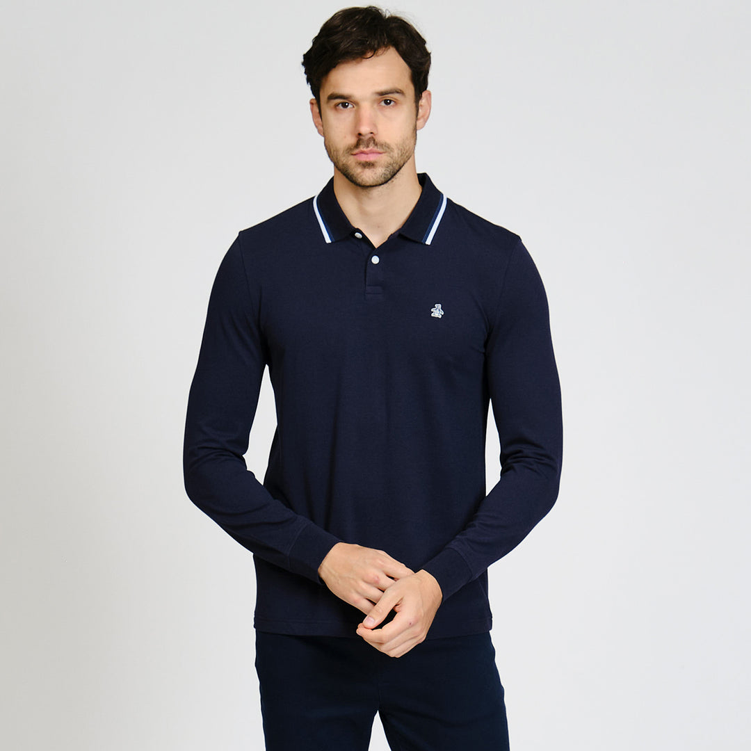 Polo De Manga Larga Tencel Pique