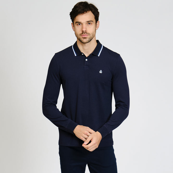 Polo De Manga Larga Tencel Pique