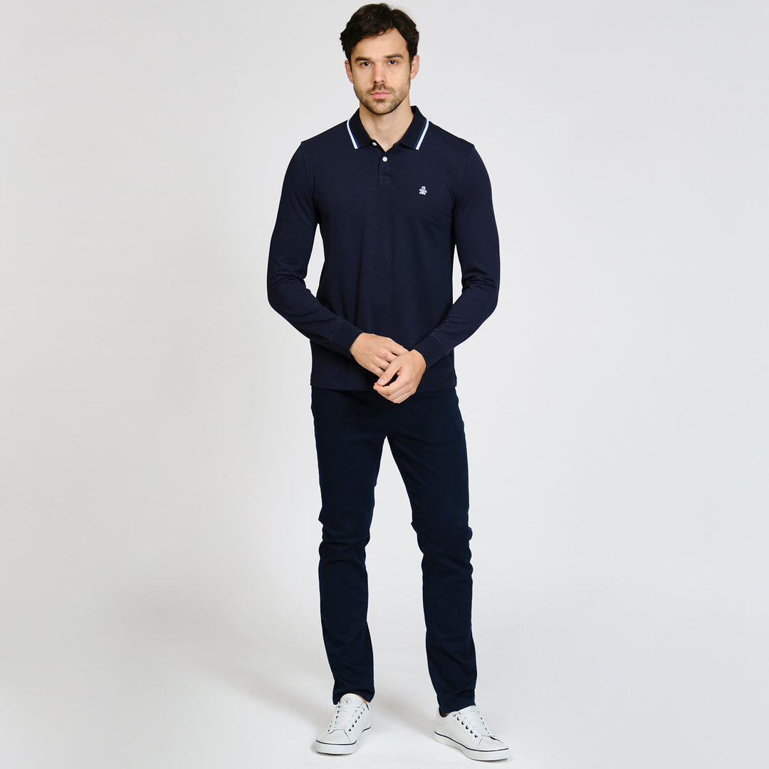 Polo De Manga Larga Tencel Pique