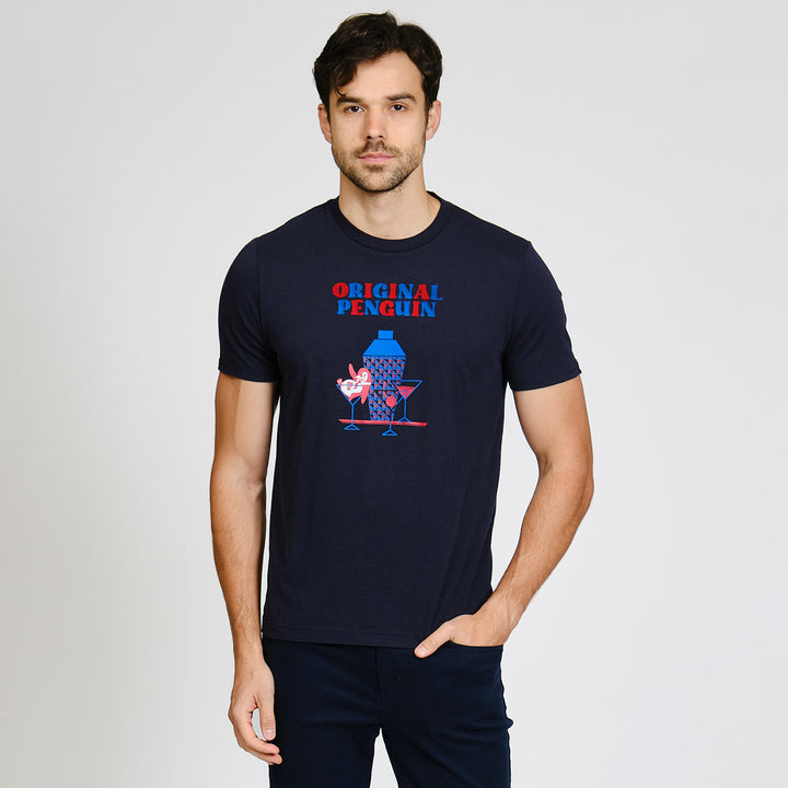 Playera De Algodón Con Estampado De Martini