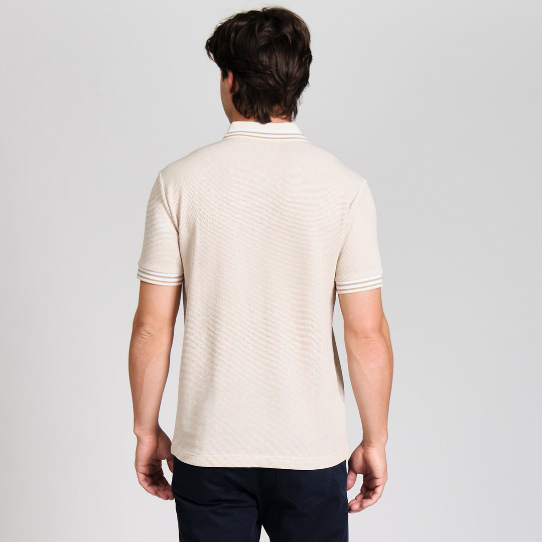 Polo De Algodón Tricolor Pique Tipped