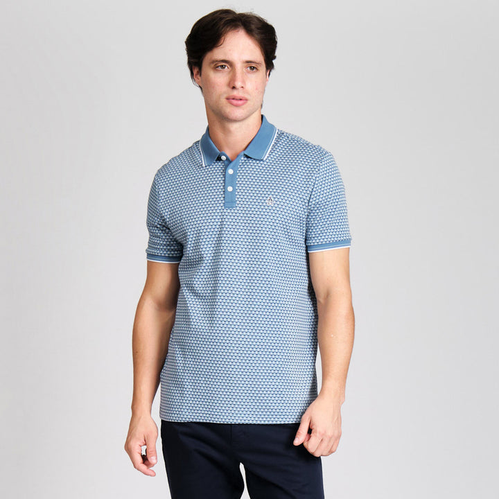Polo De Algodón Con Mini Jacquard