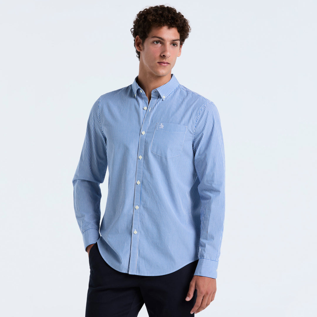 Camisa Manga Larga De Popelina A Rayas