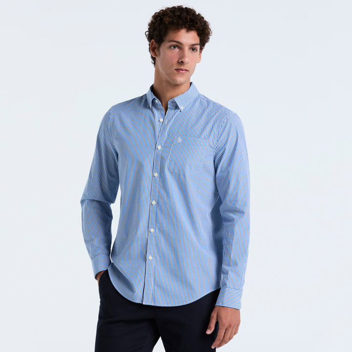 Camisa Manga Larga De Popelina A Rayas