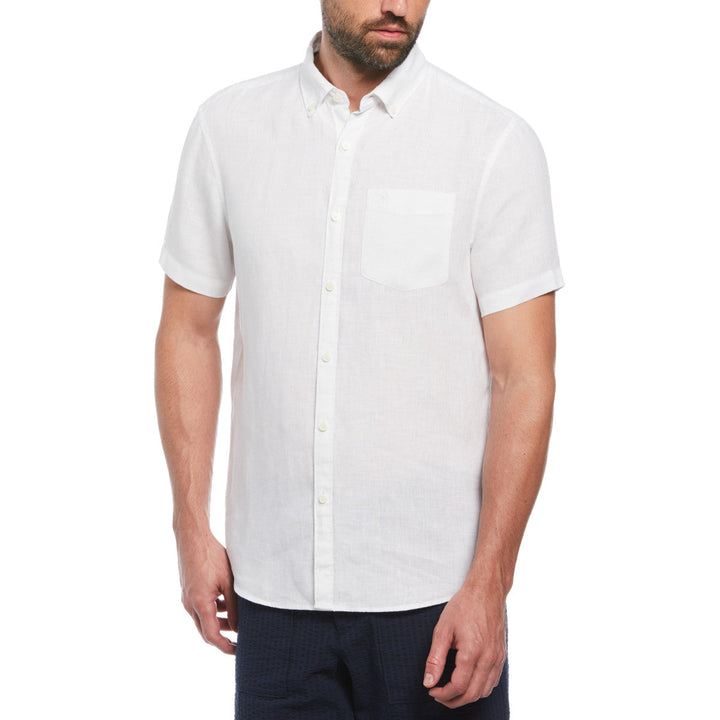 Camisa Manga Corta Lino Delave Con Bolsillo - Original Penguin México