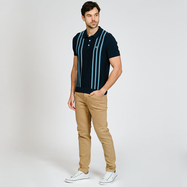 Polo De Algodón Con Franjas En Costados