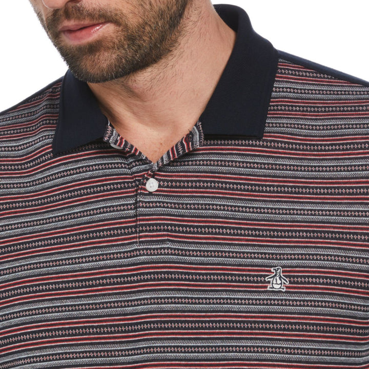 Polo Con Jacquard Frontal A Rayas