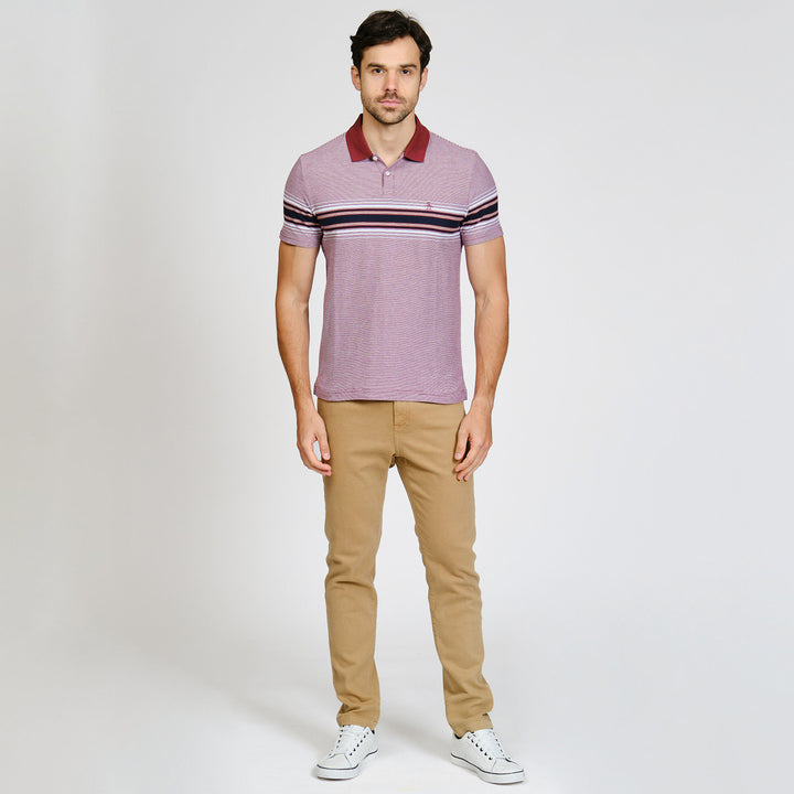 Polo Birdseye Pique Con Franjas En Pecho