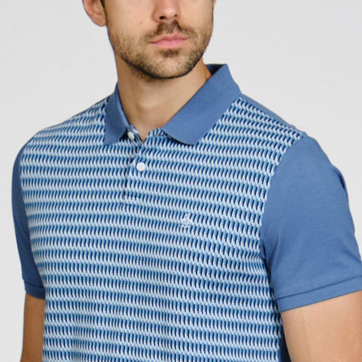 Polo De Algodón Con Jacquard Frontal zigzag