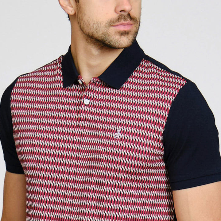 Polo De Algodón Con Jacquard Frontal zigzag