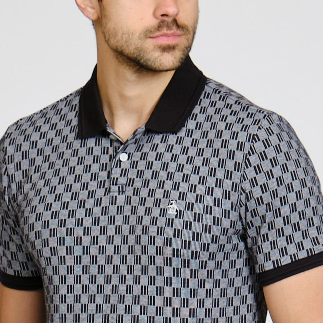 Polo De Algodón Con Jacquard A Cuadros