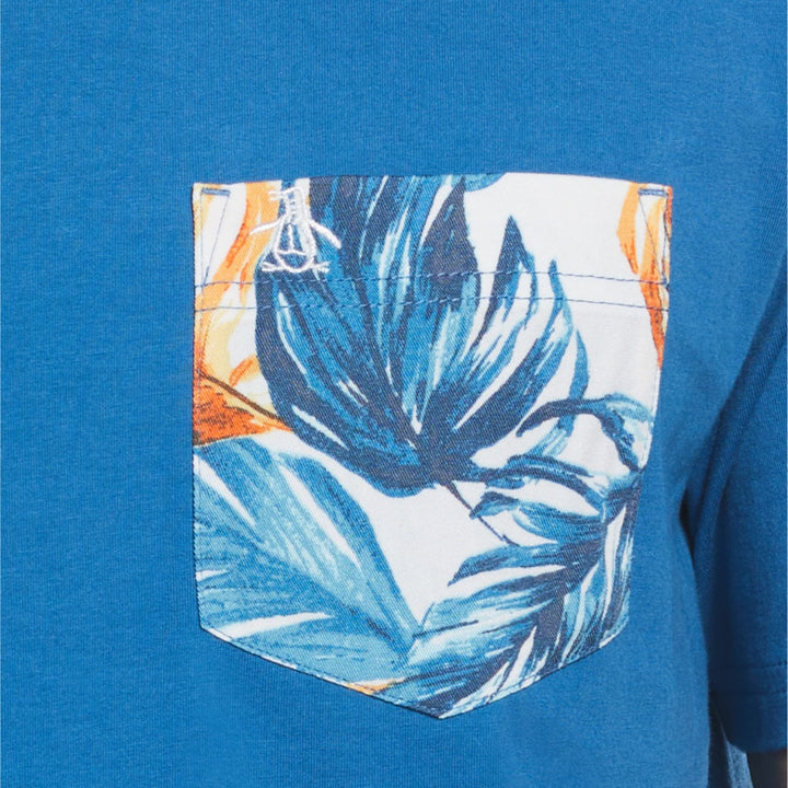 Playera Con Estampado Floral En Bolsillo