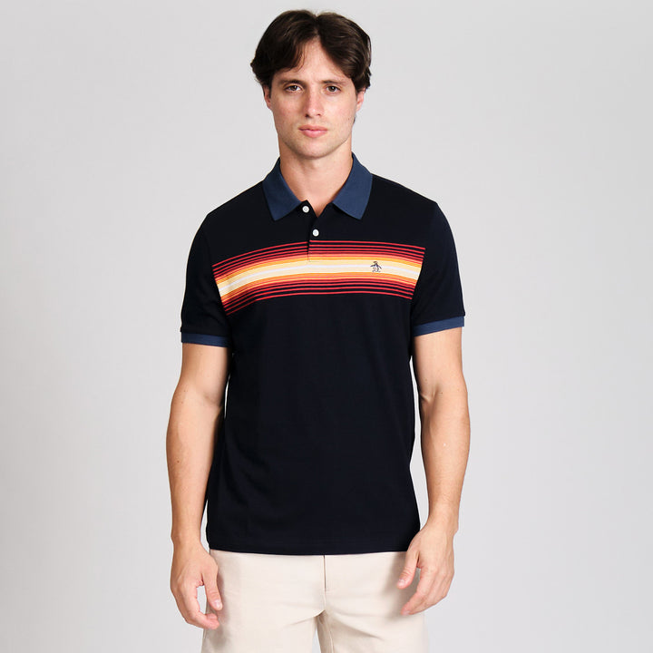 Polo De Algodón Con Franjas En Pecho